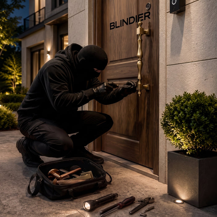 Il peut avoir la clé. La porte ne s'ouvrira pas avec votre Blindier.
